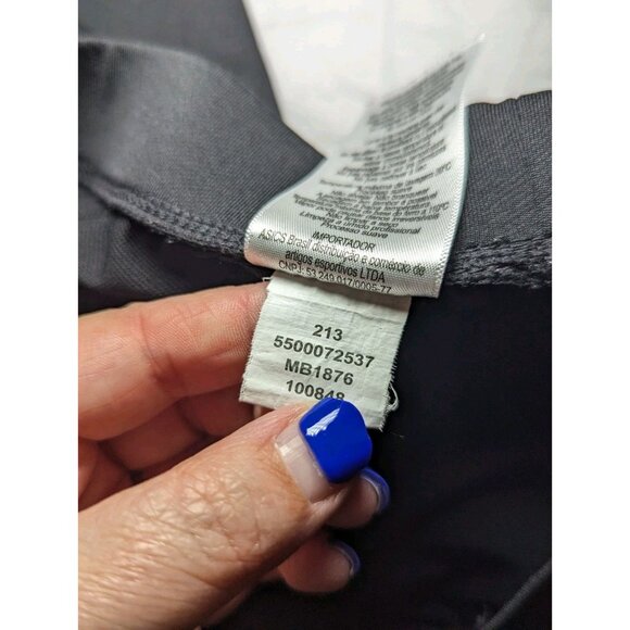 Asics CALI PERFORMANCE PANT Black White largeElastic Waist Athletic Pants - Picture 10 of 16